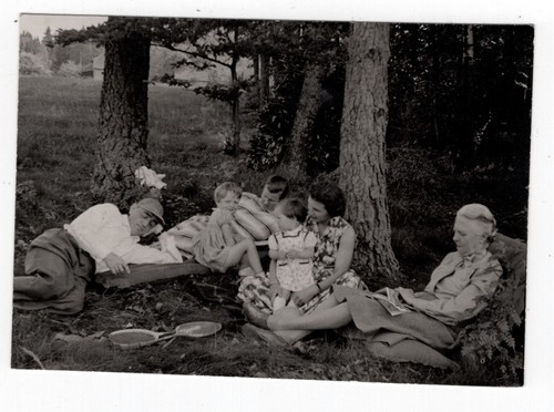 Altes foto picknick familie - picknick,
